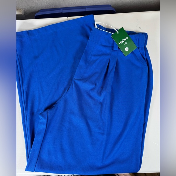 Halara Wide Leg Pleated Trousers Blue Size XL NWT - Picture 7 of 8